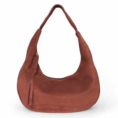 Lucia Hobo in Spiced Italian Leather Backed Suede