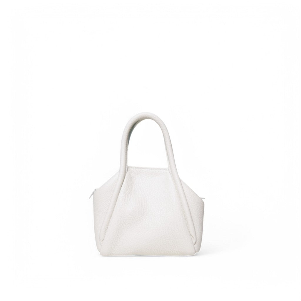 Mini Taya Top handle Crossbody in White Italian Buffalo Cowhide