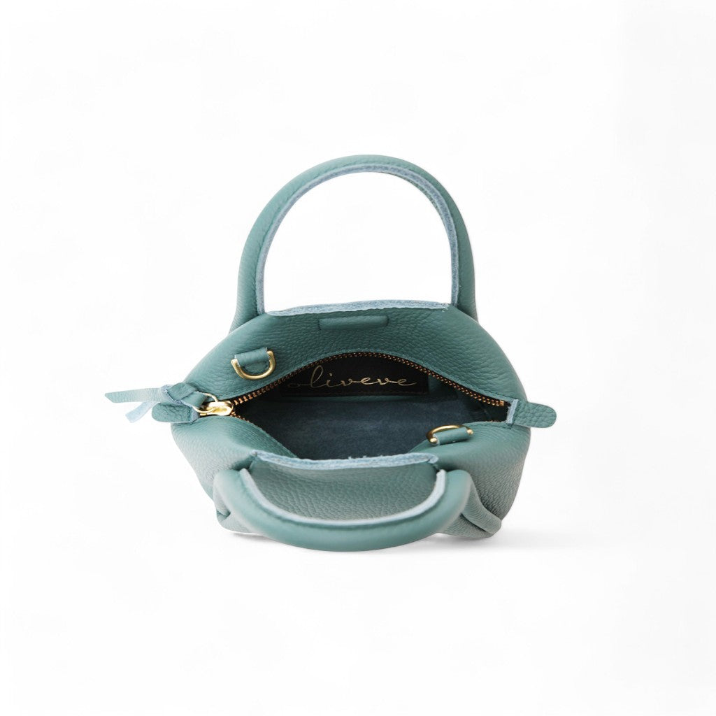 Mini Taya Top handle Crossbody in Teal Italian Buffalo Cowhide