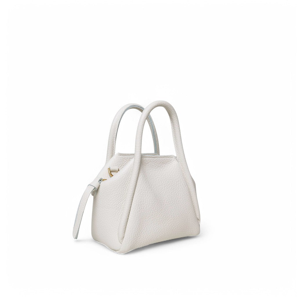 Mini Taya Top handle Crossbody in White Italian Buffalo Cowhide