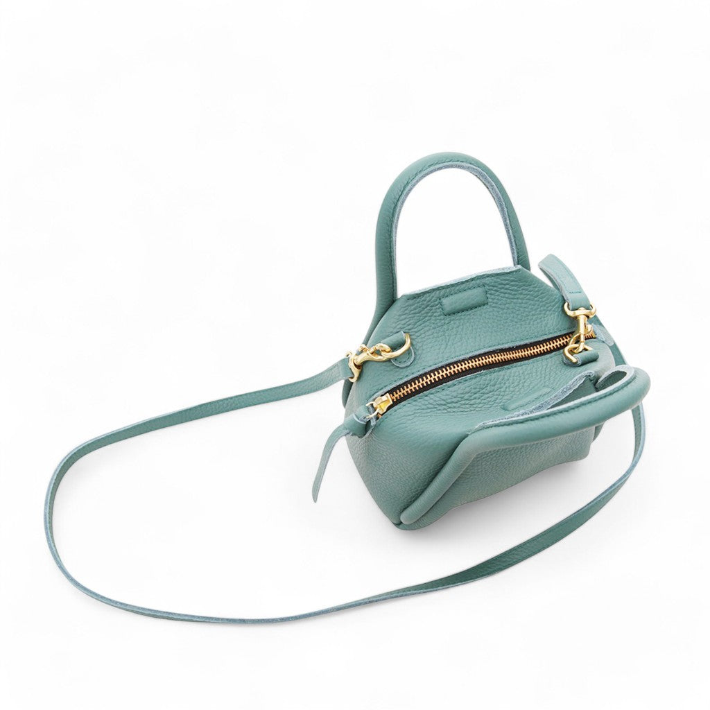 Mini Taya Top handle Crossbody in Teal Italian Buffalo Cowhide