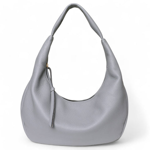 Lucia Hobo in Grigio Italian Buffalo Cowhide