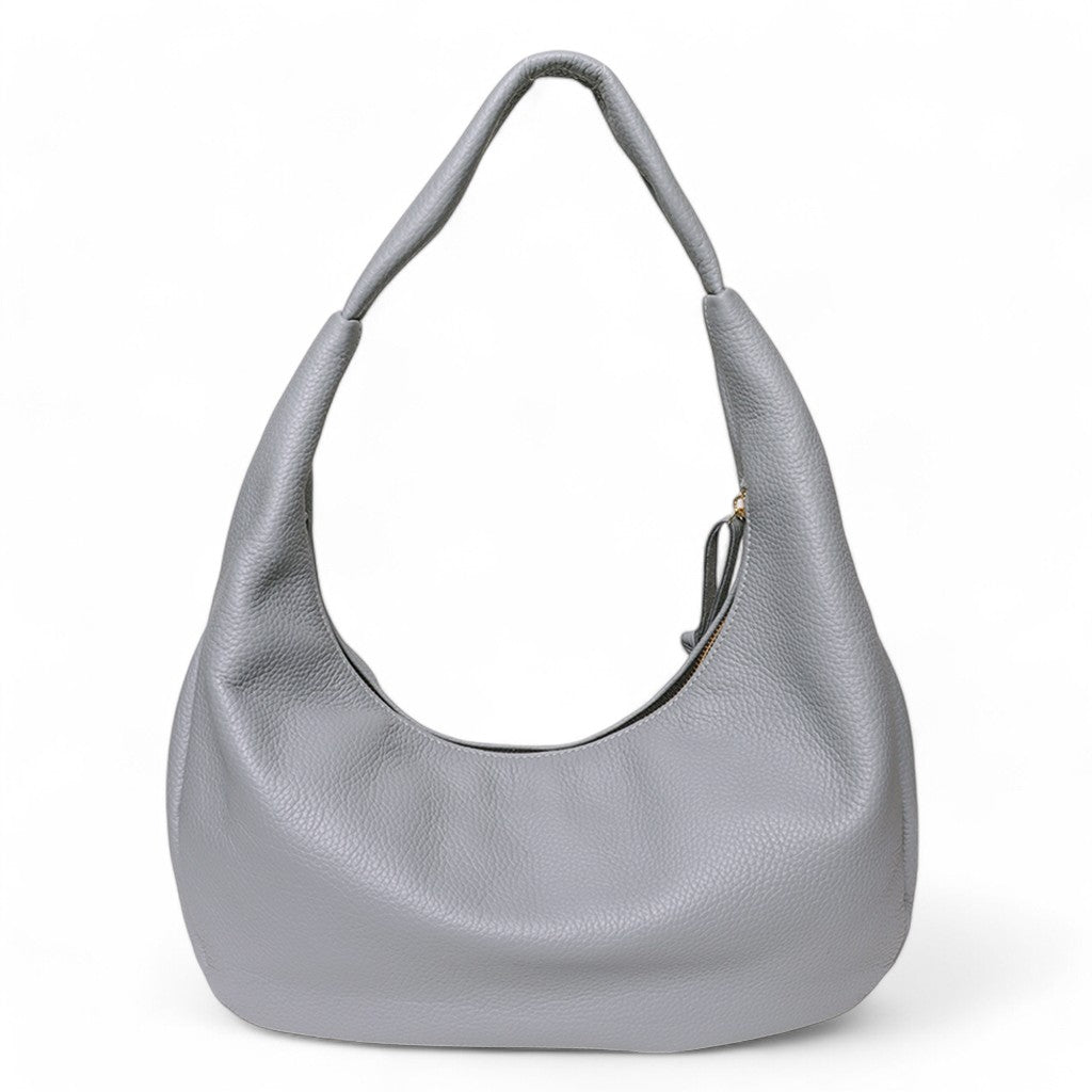 Lucia Hobo in Grigio Italian Buffalo Cowhide