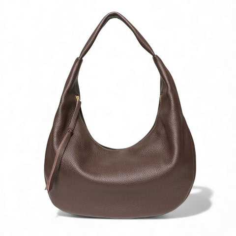 Lucia Hobo in Chestnut Italian Buffalo Cowhide