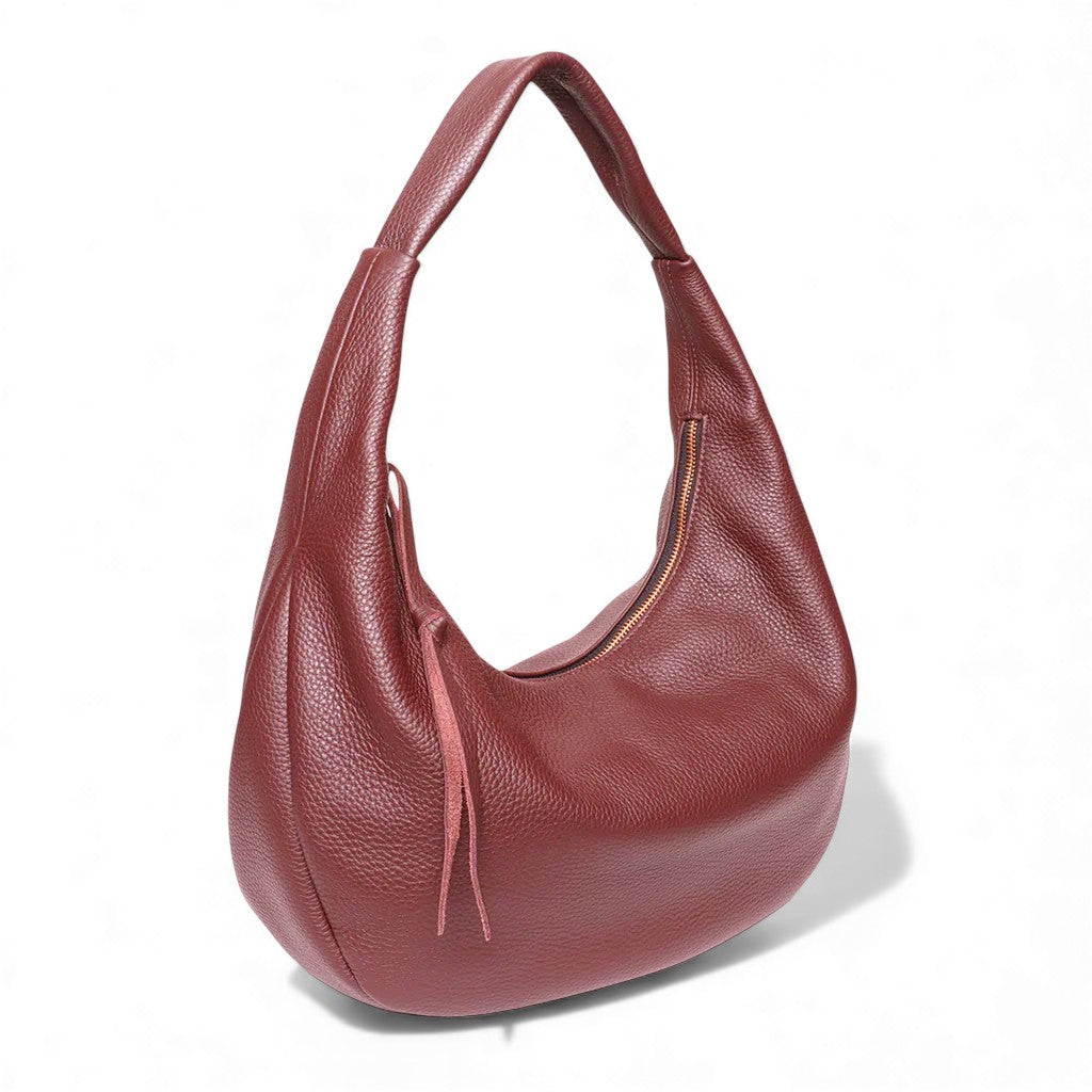 Lucia Hobo in Barolo Italian Buffalo Cowhide