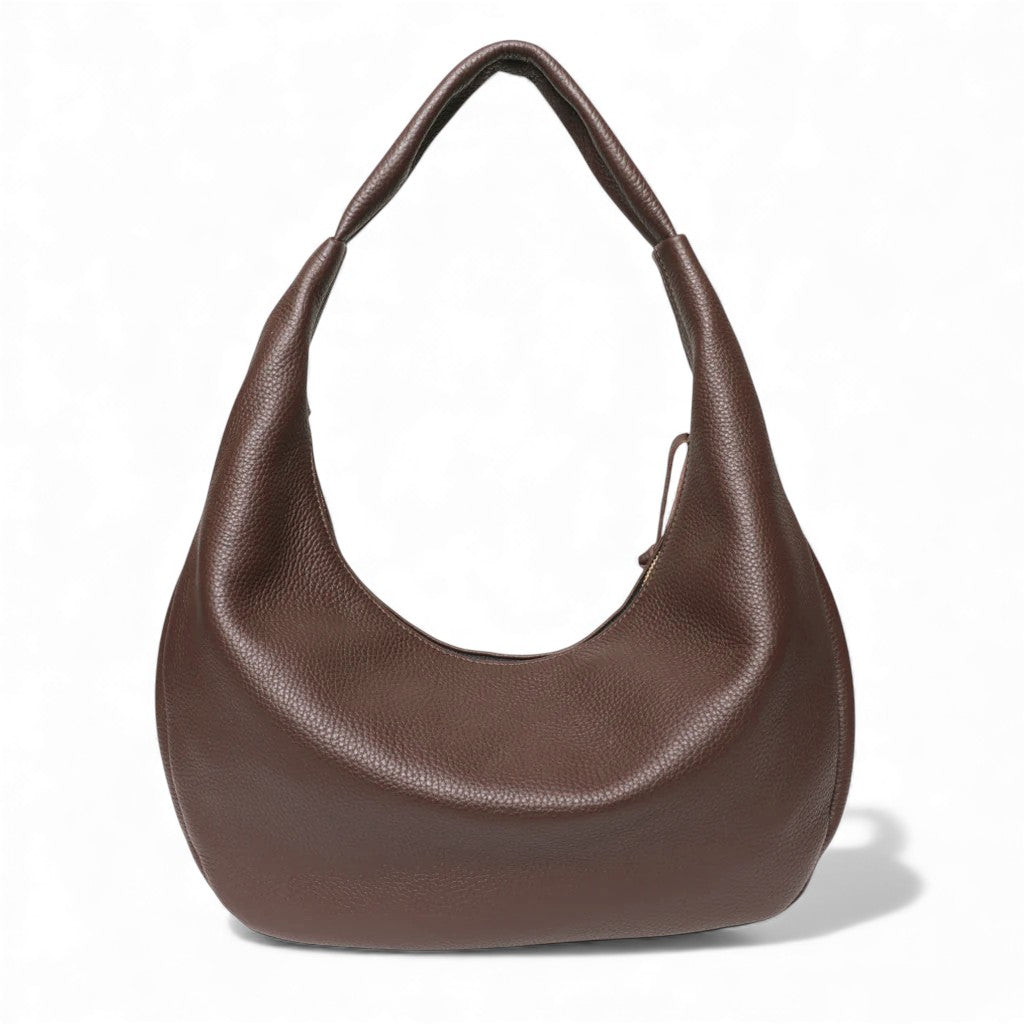 Lucia Hobo in Chestnut Italian Buffalo Cowhide