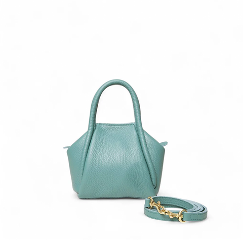 Mini Taya Top handle Crossbody in Teal Italian Buffalo Cowhide