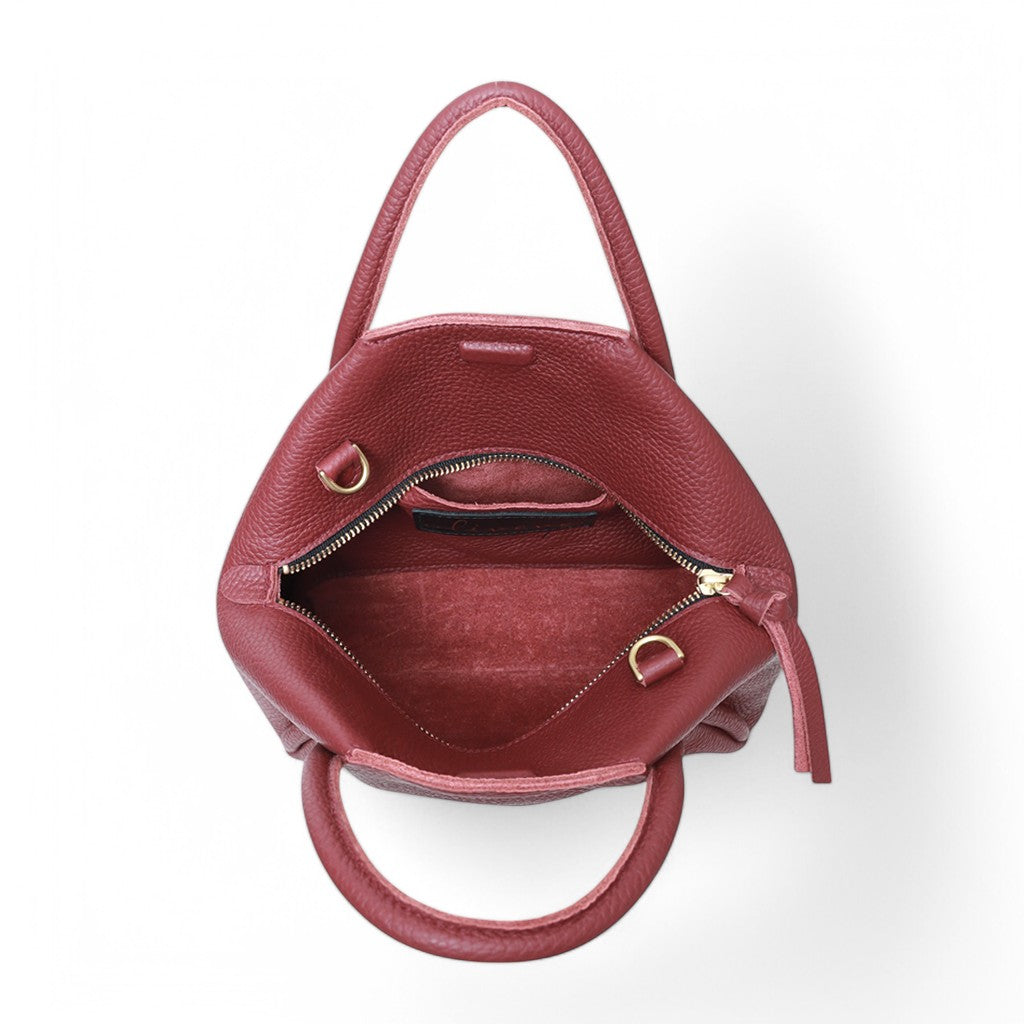 Taya Top Handle Crossbody in Barolo Italian Buffalo Cowhide