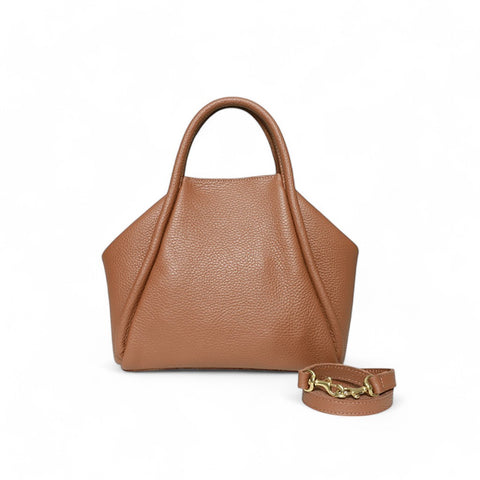 Taya Top Handle Crossbody in Caramel Italian Buffalo Cowhide