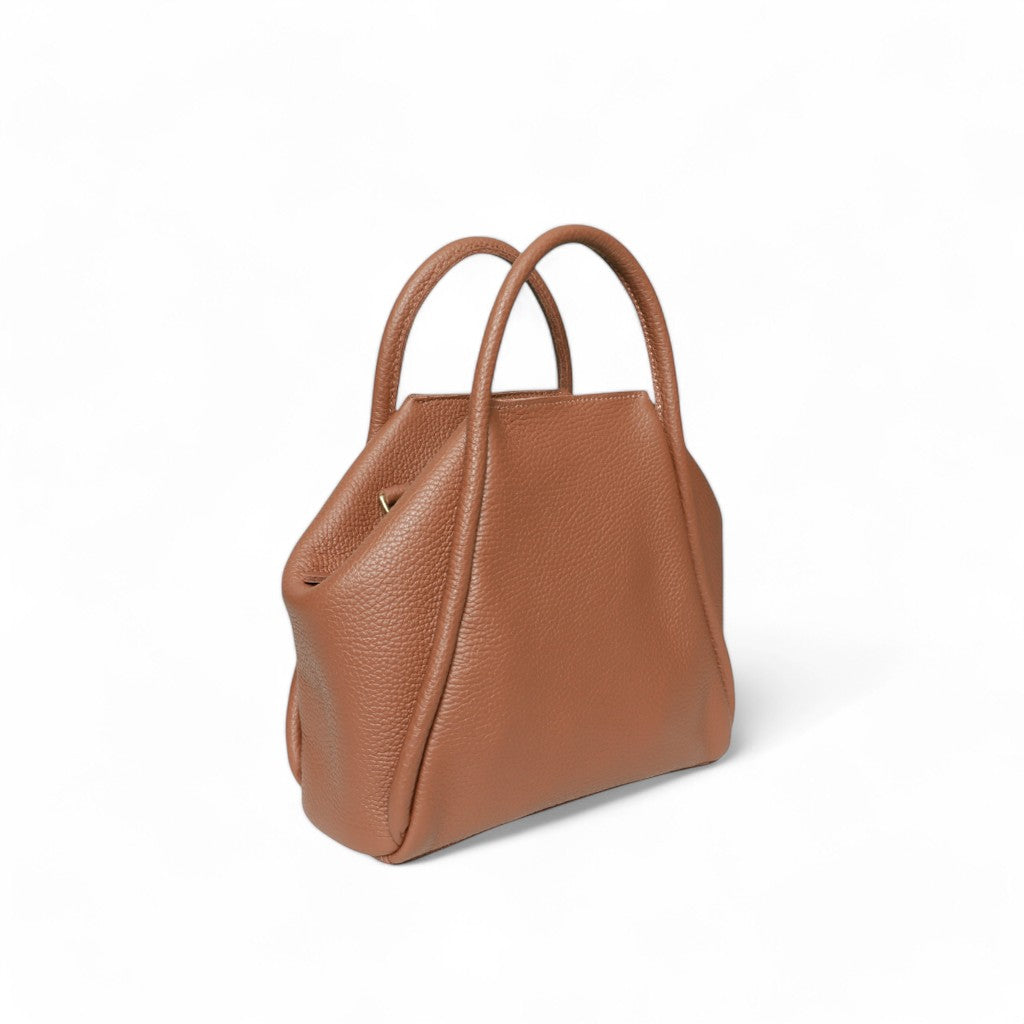 Taya Top Handle Crossbody in Caramel Italian Buffalo Cowhide