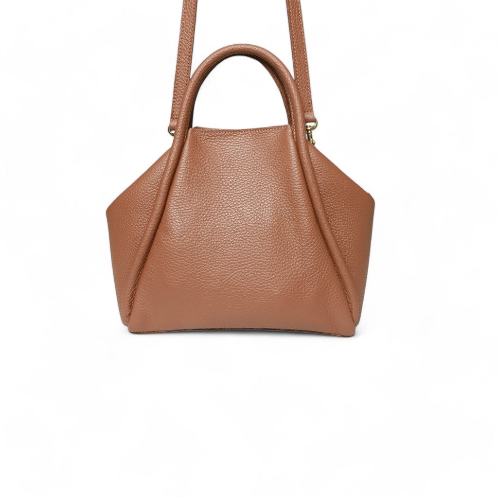 Taya Top Handle Crossbody in Caramel Italian Buffalo Cowhide