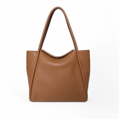 Stefania Satchel in Caramel Italian Buffalo Cowhide