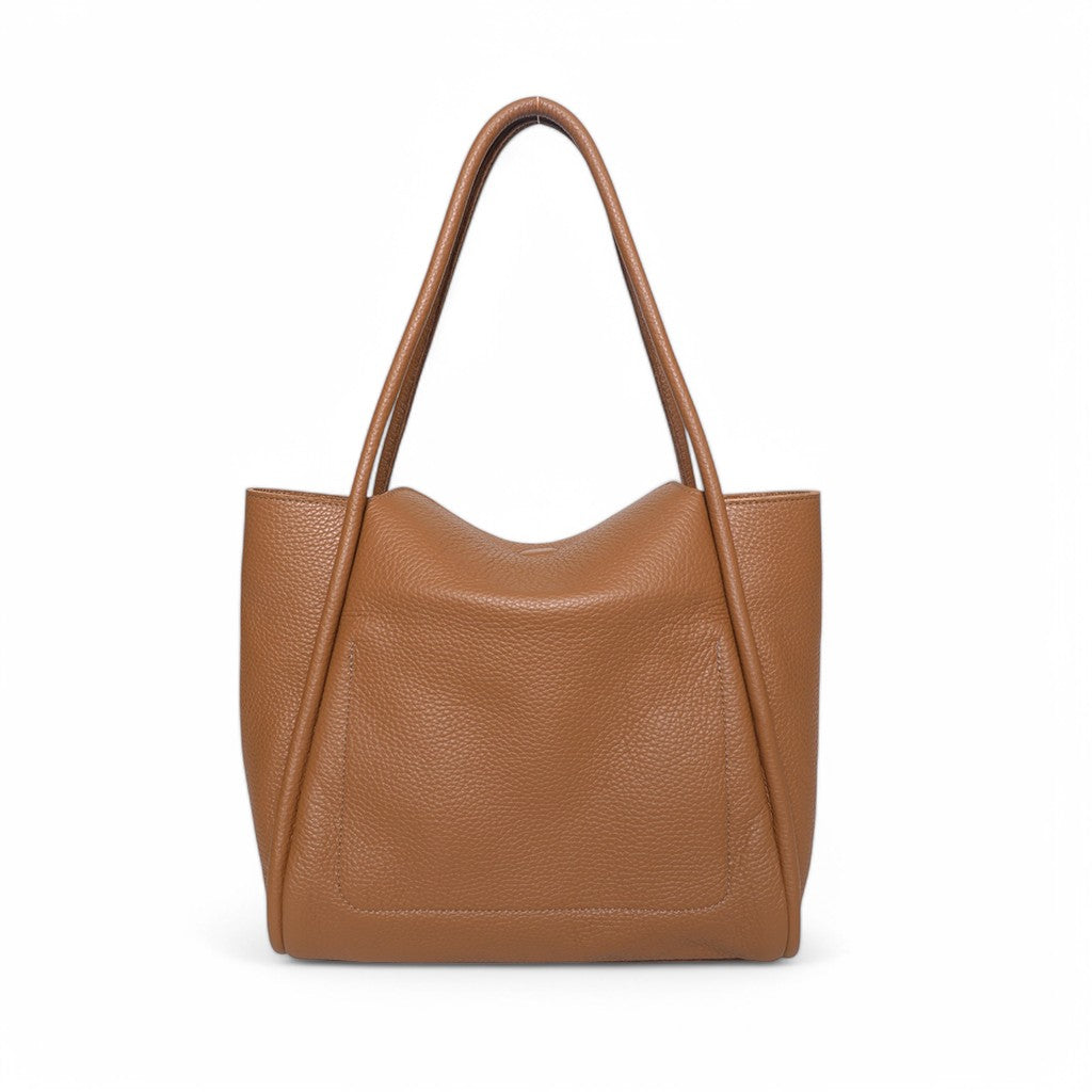 Stefania Satchel in Caramel Italian Buffalo Cowhide