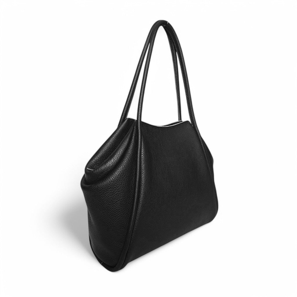 Taya Tote Black Italian Buffalo Cowhide