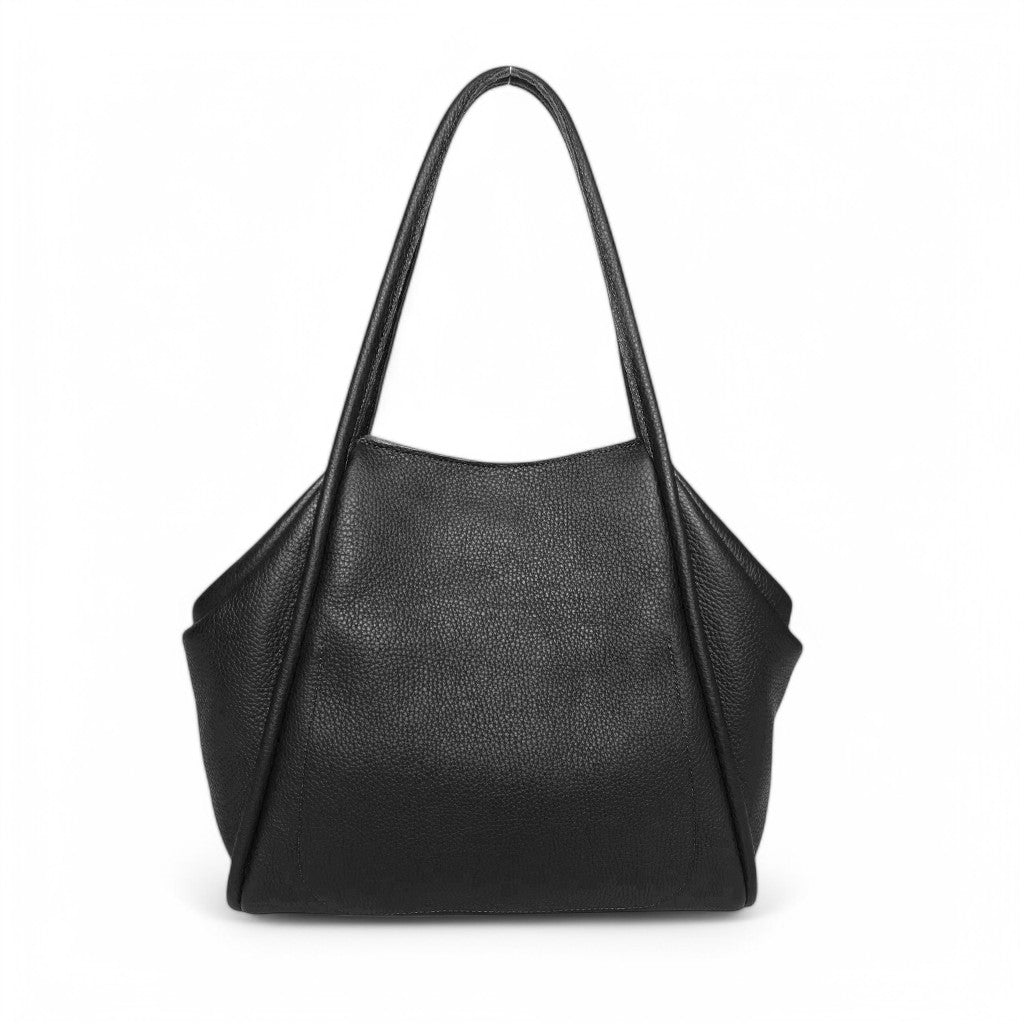 Taya Tote Black Italian Buffalo Cowhide