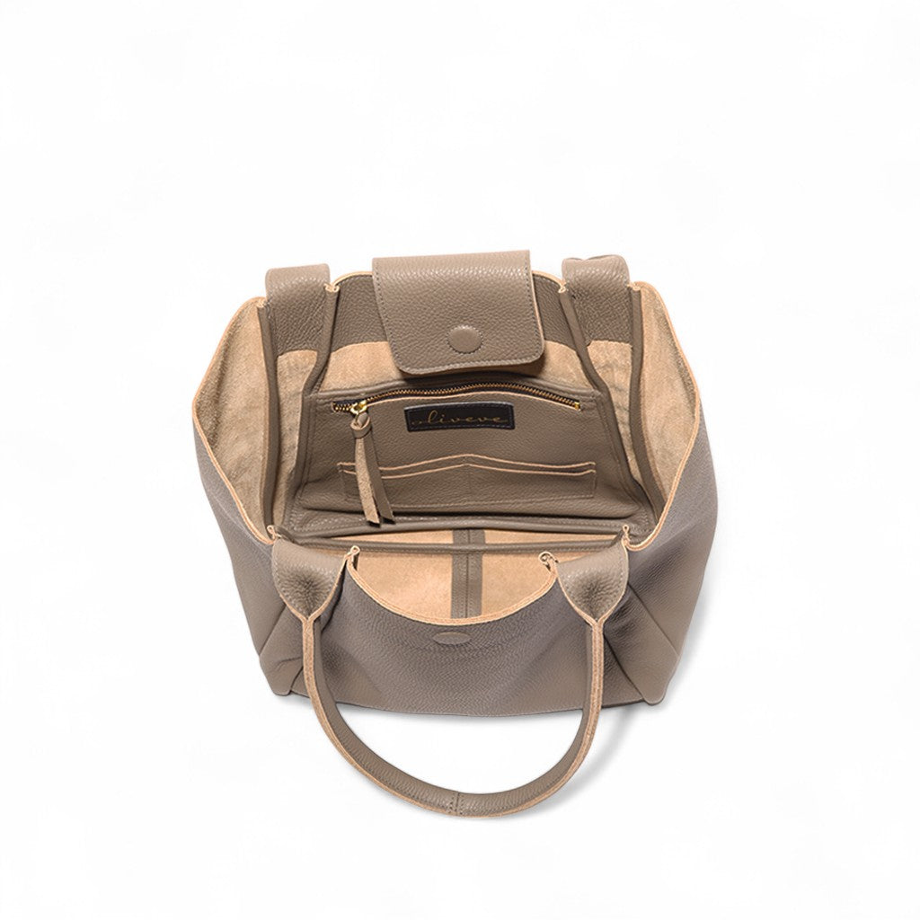 Hudson Tote in Portobello Italian Buffalo Cowhide