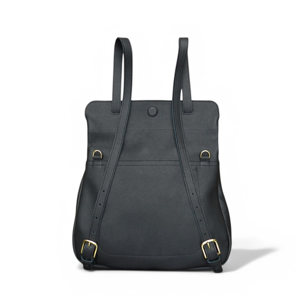 convertible backpack in black & white cowhide leather Charlotte 3-in-1 Convertible Backpack in Black Italian Buffalo Cowhide – oliveve