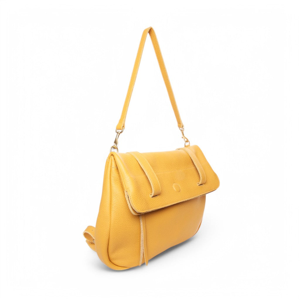 Charlotte 3-in-1 Convertible Backpack in Marigold Italian Buffalo Cowhide