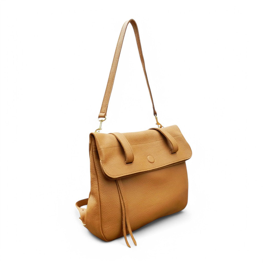 Charlotte 3-in-1 Convertible Backpack in Miel Italian Buffalo Cowhide