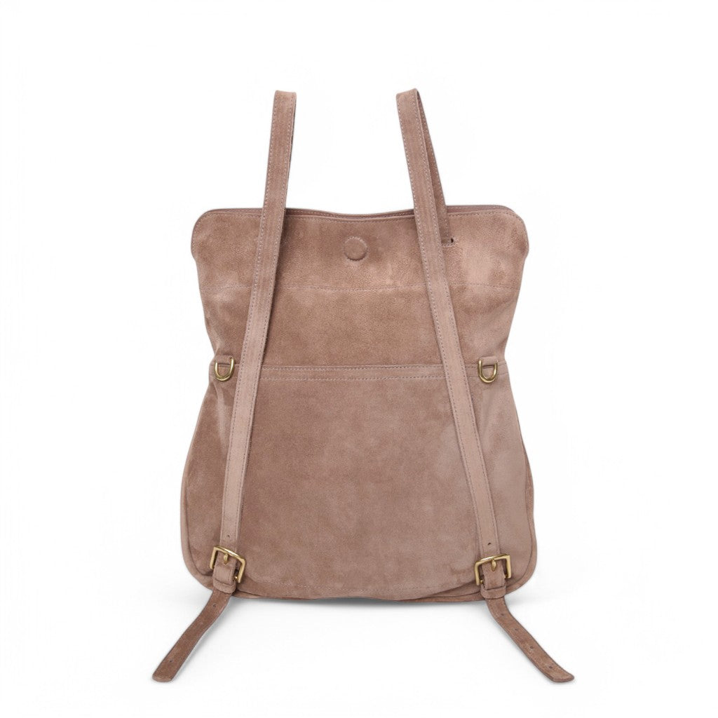 Charlotte 3-in-1 Convertible Backpack in Amphora Italian Leather Backed Suede