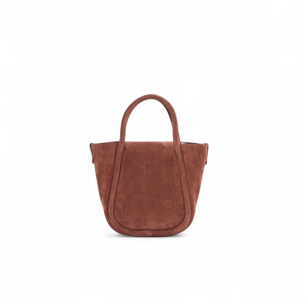 Mini Ellis Top Handle Crossbody in Spiced Italian Leather Backed Suede