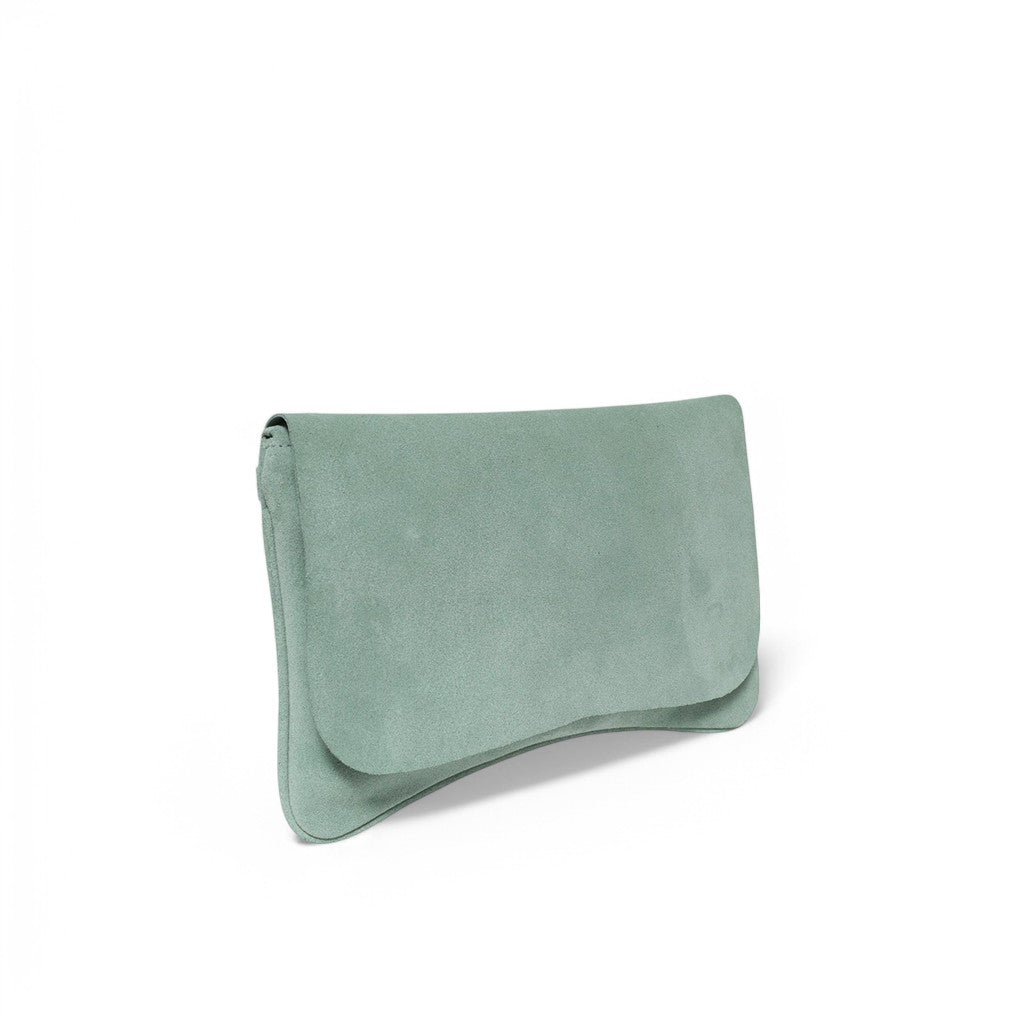 Cecilia Crossbody in Mist Italian Leather Backed Suede