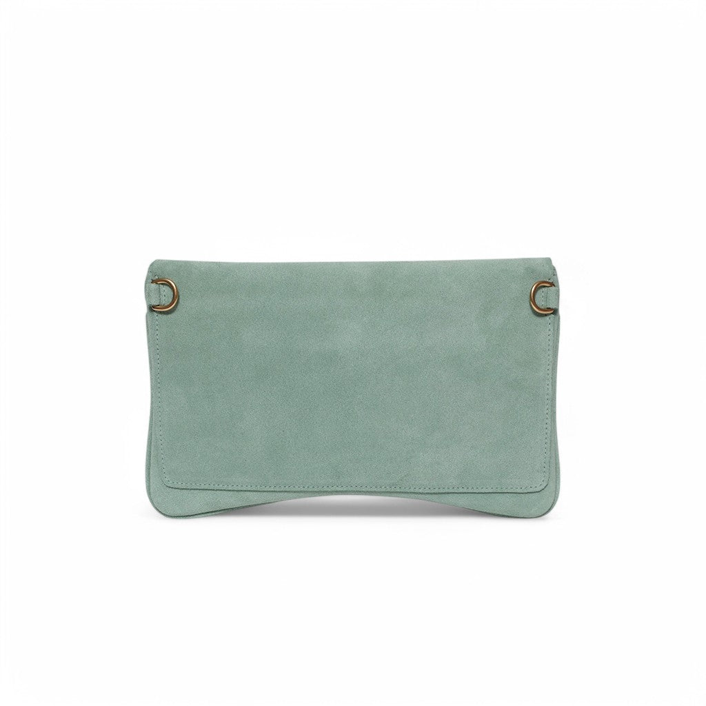 Cecilia Crossbody in Mist Italian Leather Backed Suede