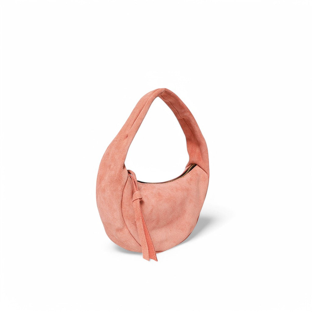 Celeste Baguette in Blush Italian Leather Backed Suede