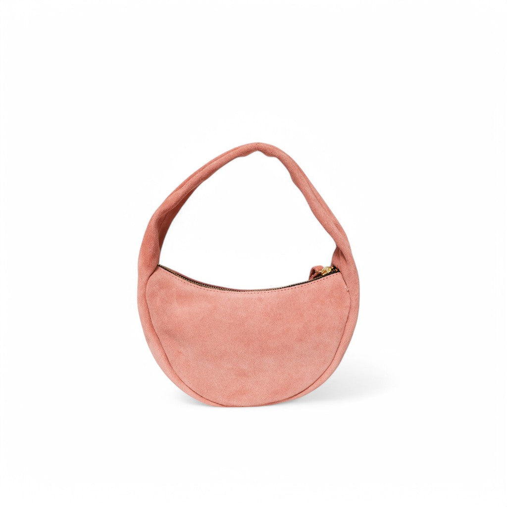 Celeste Baguette in Blush Italian Leather Backed Suede