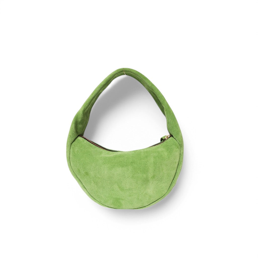 Celeste Baguette in Lime Italian Leather Backed Suede