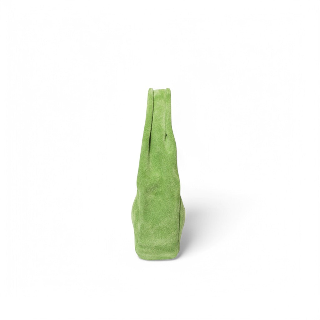 Celeste Baguette in Lime Italian Leather Backed Suede