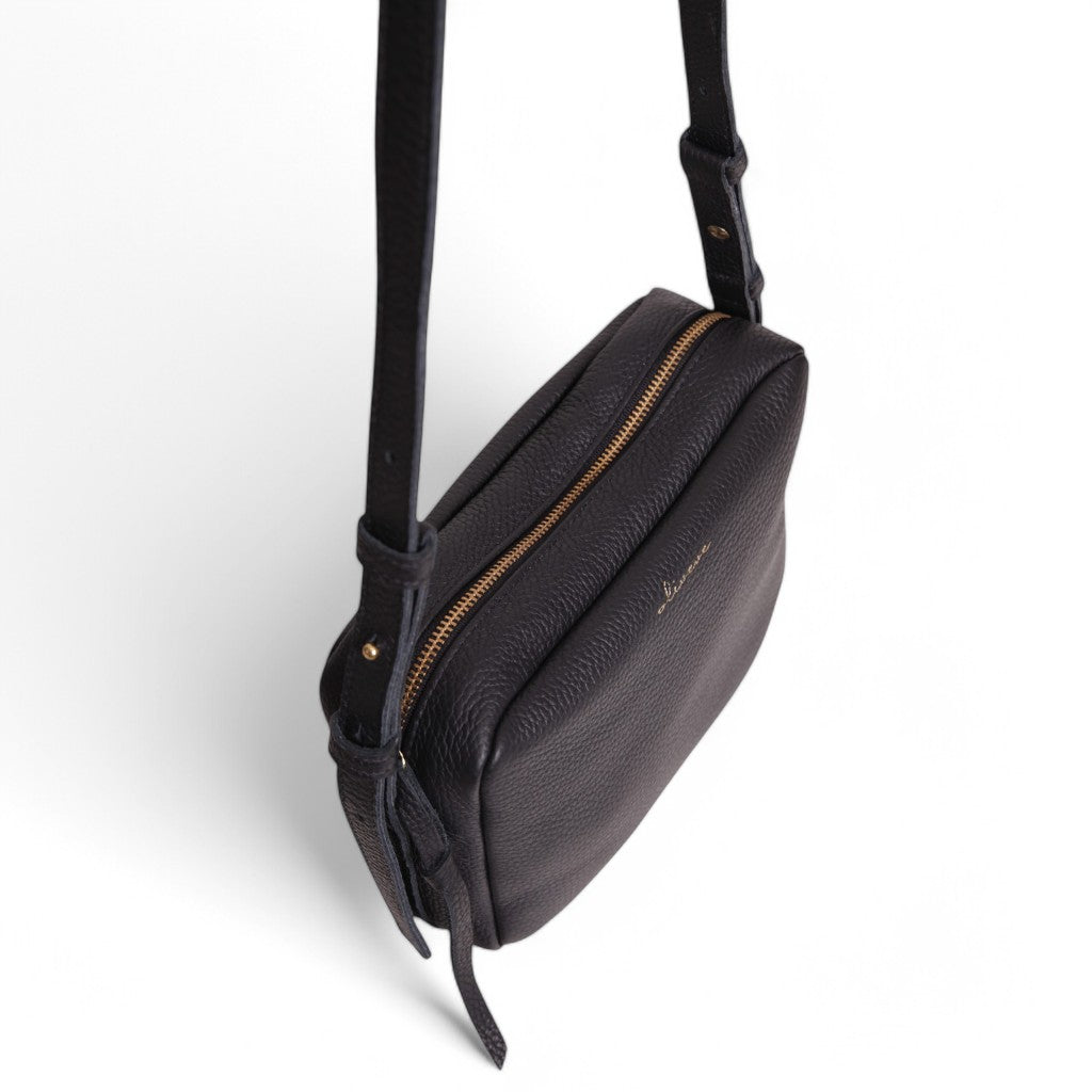 Allegra Camera Bag in Black Italian Buffalo Cowhide