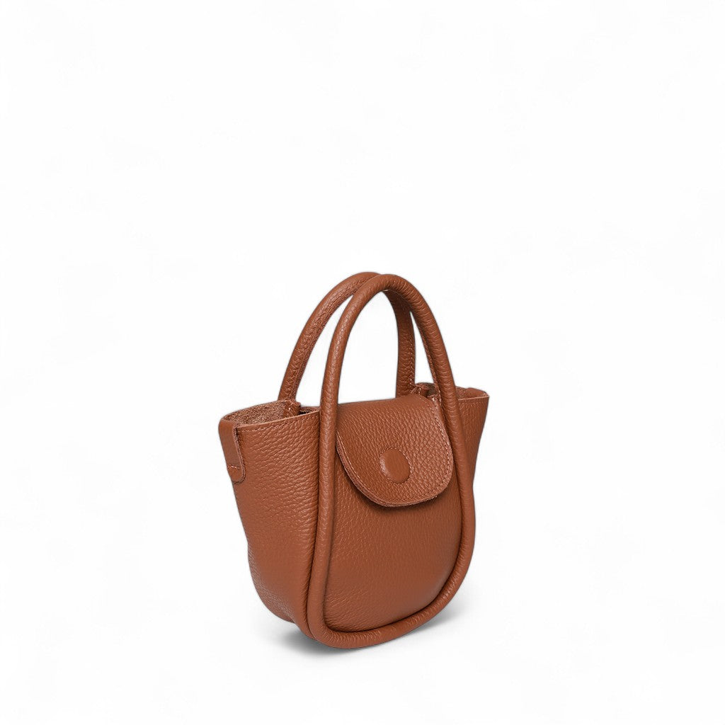 Mini Ellis Top Handle Crossbody in Caramel Italian Buffalo Cowhide