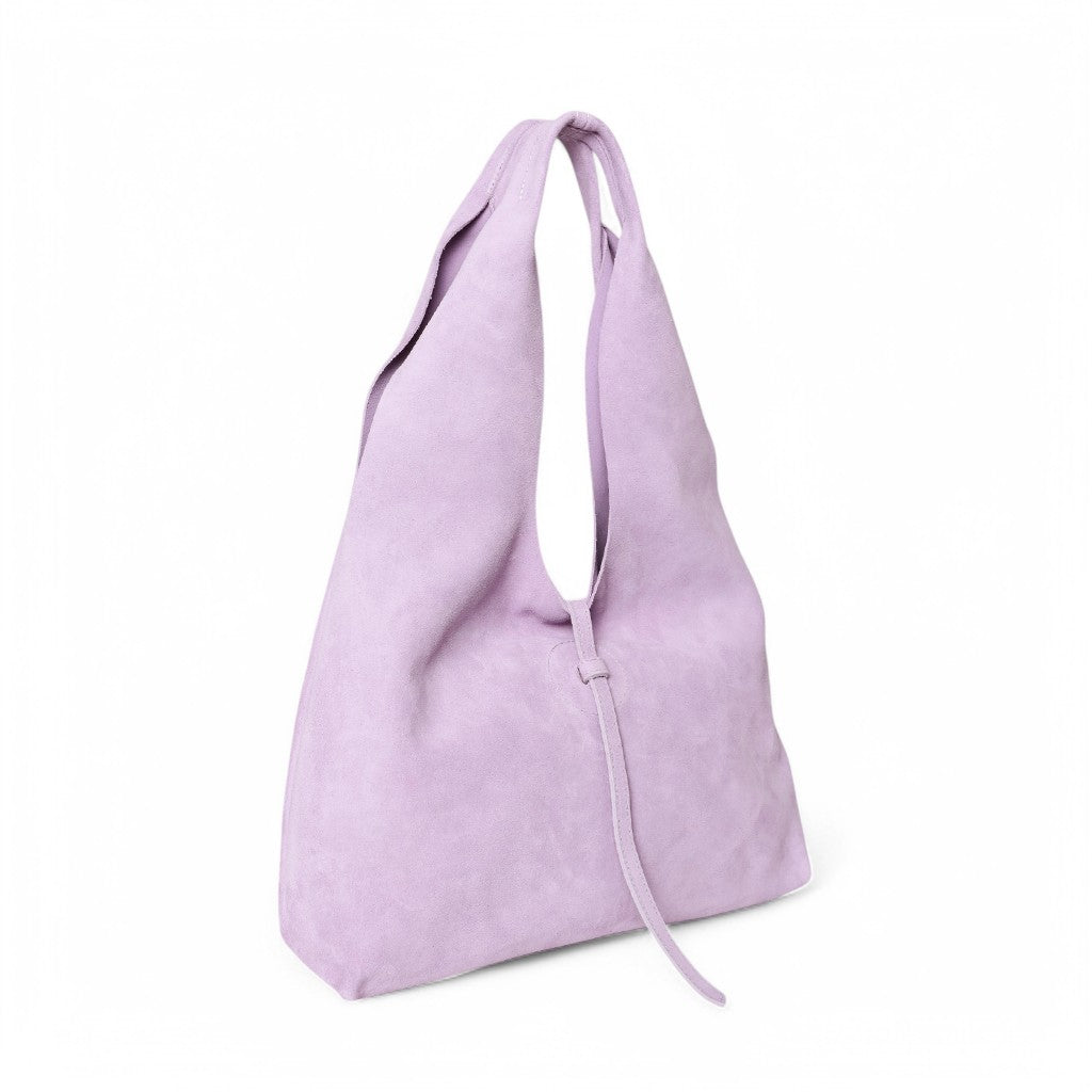 Elisabetta Shopper in Lavender Italian Leather Backed Suede