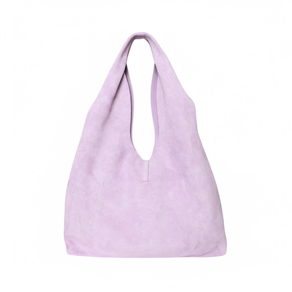 Elisabetta Shopper in Lavender Italian Leather Backed Suede