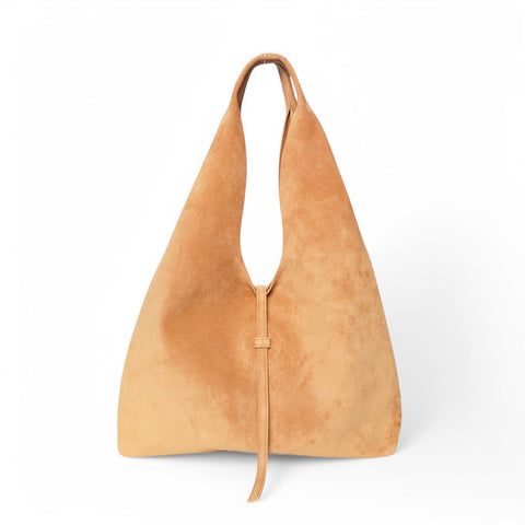 Elisabetta Shopper in Saffron Italian Leather Backed Suede