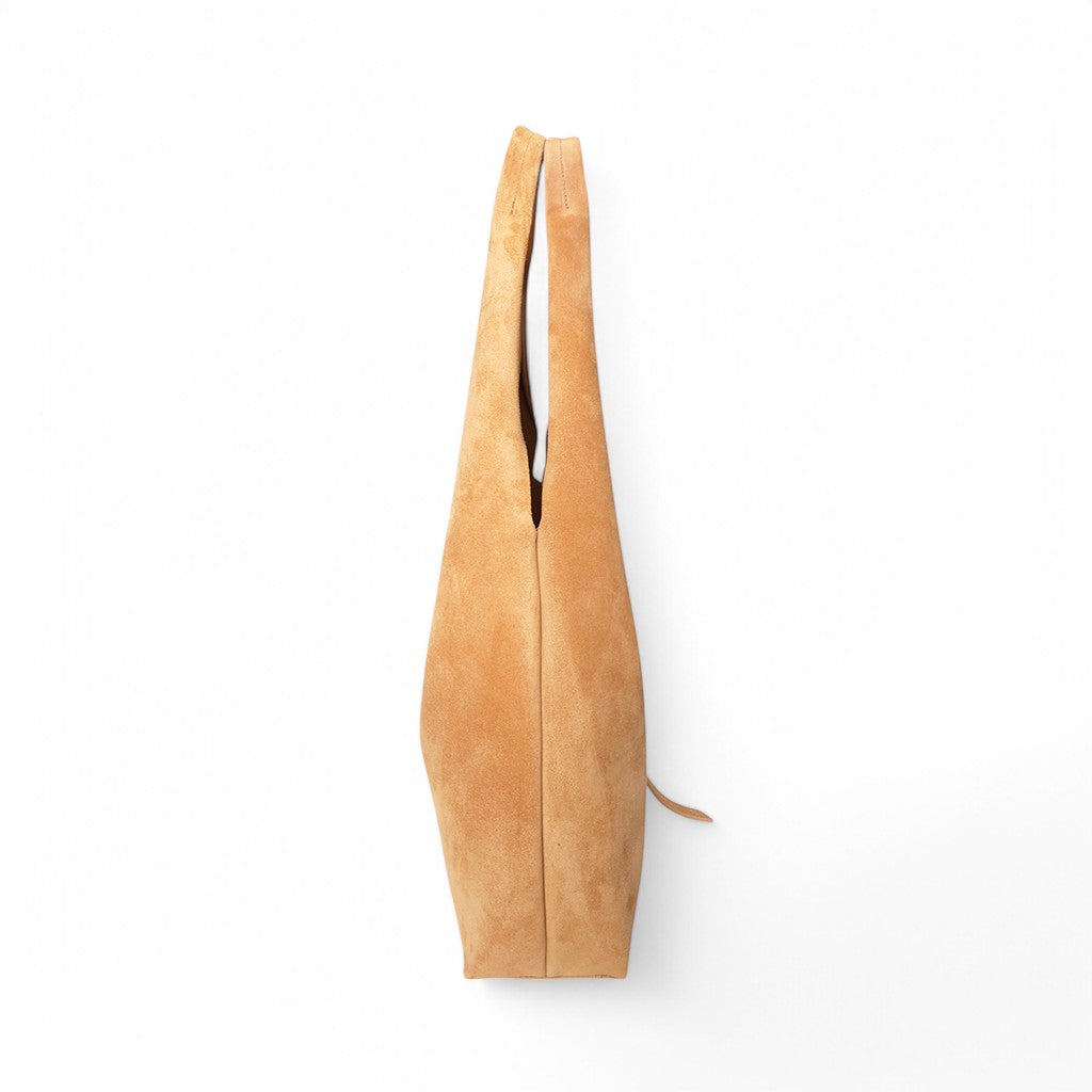 Elisabetta Shopper in Saffron Italian Leather Backed Suede