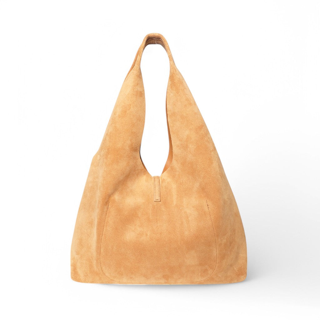 Elisabetta Shopper in Saffron Italian Leather Backed Suede