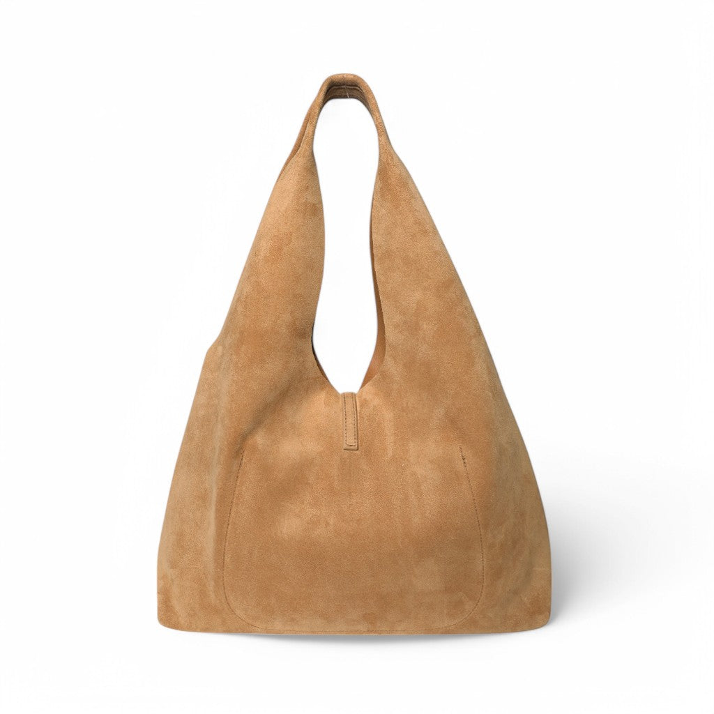 Elisabetta Shopper in Pane Italian Leather Backed Suede