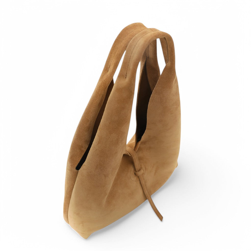 Elisabetta Shopper in Pane Italian Leather Backed Suede