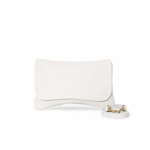 Cecilia Crossbody in White Italian Buffalo Cowhide