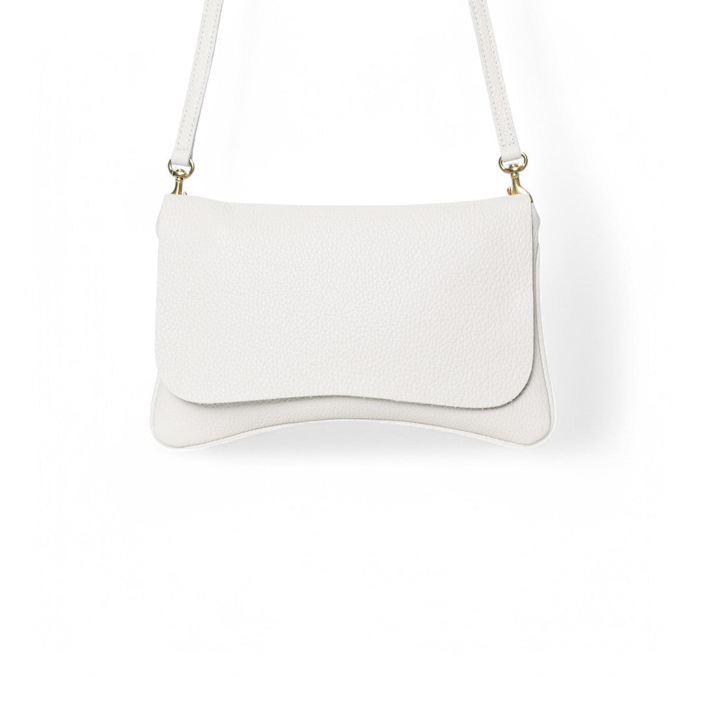 Cecilia Crossbody in White Italian Buffalo Cowhide