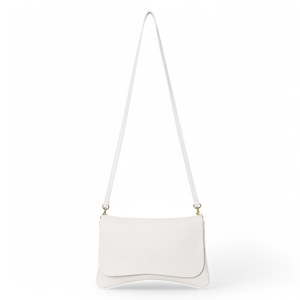 Cecilia Crossbody in White Italian Buffalo Cowhide