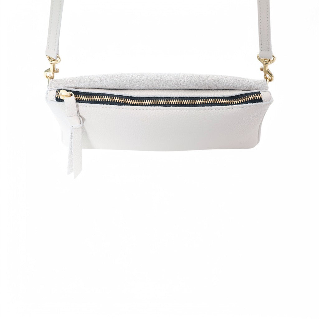 Cecilia Crossbody in White Italian Buffalo Cowhide