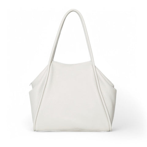 Taya Tote White Italian Buffalo Cowhide