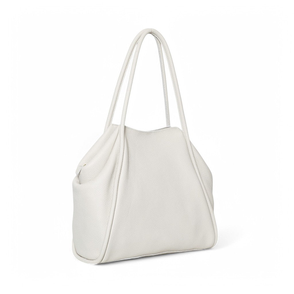 Taya Tote White Italian Buffalo Cowhide