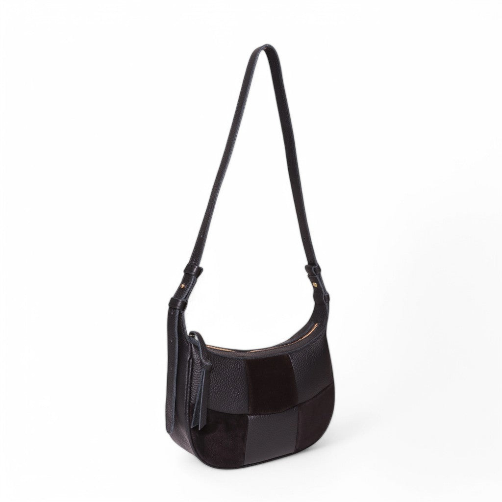 Daisy Crossbody in Black Italian Buffalo Cowhide