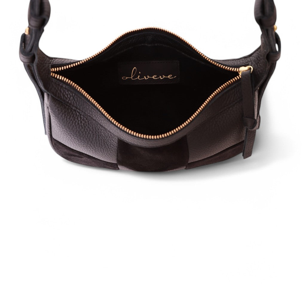 Daisy Crossbody in Black Italian Buffalo Cowhide