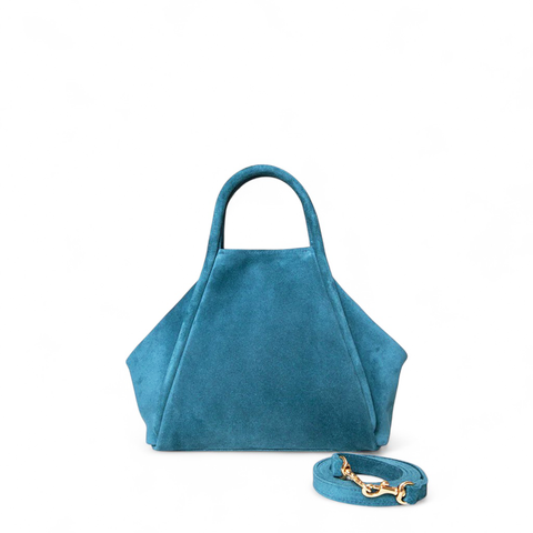 Taya Top Handle Crossbody in Ischia Italian Leather Backed Suede