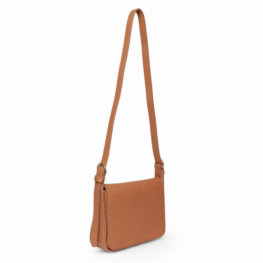 Genevieve Crossbody in Caramel Italian Buffalo Cowhide